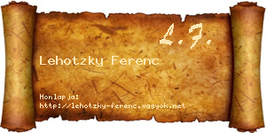 Lehotzky Ferenc névjegykártya