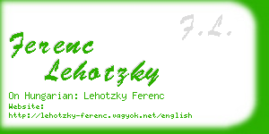 ferenc lehotzky business card